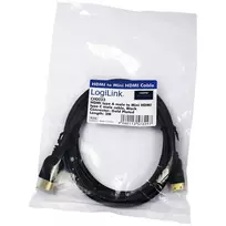 HDMI kabelis LogiLink CH0023 2 m HDMI A tipo (standartinis) į C tipo (mini) juodas