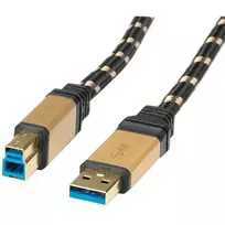 USB 3.0 laidas ROLINE GOLD A tipo kištukas - B tipo kištukas 3,0 m