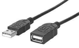 Manhattan USB-A iki USB-A prailginimo kabelis 1 m (USBEXTAA3BK)