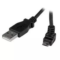 StarTech.com 1 m mikro USB laidas – A į kampuotą Micro B, USB 2.0, juodas