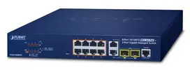 PLANET FGSD-1008HPS – Smart tinklo jungiklis, 8x 10/100 (PoE+) + 2x Combo Gigabit SFP, darbalaukio, PoE+