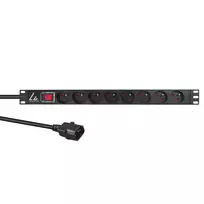 Lanview LVR-2MSCH-SW-C13-8 maitinimo skirstytuvas (PDU) 8 AC lizdai 1U juodas