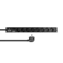 Lanview LVR-3MSCH-SPD-SCH8 maitinimo skirstytuvas (PDU) 8 lizdai 1U juodas