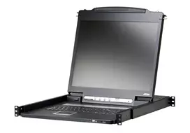 Rack konsolė 19 colių ATEN CL3000N, 48,3 cm LCD 1280×1024, VGA, USB/PS/2 klaviatūra ir pelė, 1U, aliuminis juoda