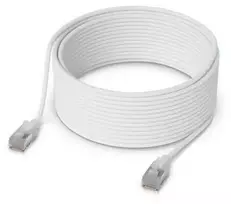 Tinklo kabelis Ubiquiti UACC-Cable-Patch-EL-C6A-15M-W RJ-45 Cat6a 15m permatomai baltas
