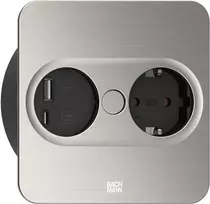 Kištukinis lizdas Type F + USB A + USB C Bachmann 946.005 Nerūdijantis plienas