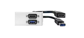 Vivolink WI221295 sieninis lizdas HDMI + USB A baltas 2 moduliai USB 3.2