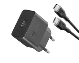 Cellularline Super Fast Charger Kit 25W – USB-C į USB-C – Samsung 25W Super Fast Charge PD sieninis įkroviklis su USB-C į USB-C laidu