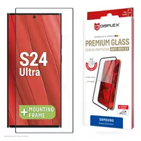 Displex Premium Anti-Reflex ekrano apsauginis stiklas (antirefleksinis, pilnas uždengimas, 10H) Samsung Galaxy S24 Ultra, su Eco montavimo rėmeliu