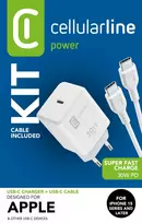 Cellularline USB-C įkroviklio rinkinys 30W – greitas įkrovimas iPhone 15 serijai