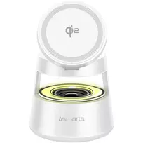 Belaidis įkroviklis 4smarts Qi2 Aura Sound Baltas – greitas belaidis Qi2 įkrovimas su integruotu garsiakalbiu