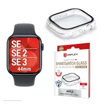 PanzerGlass Displex 10H grūdinto stiklo pilnas korpuso apsauginis dėklas Apple Watch SE/SE2/SE3 44mm, IP68, užsegamas, permatomas