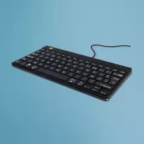 Ergonominė klaviatūra R-Go Compact Break, kompaktiška su pertraukų programine įranga, AZERTY (FR), laidinė, juoda