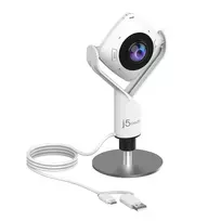 j5create JVCU360 360° visapusė internetinė kamera, 1080p vaizdo raiška, balta ir juoda