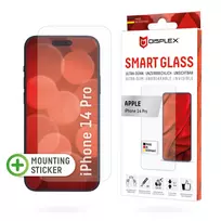 Displex Smart Glass (9H) apsauginis stiklas Apple iPhone 14 Pro, su montavimo lipdukais, nedūžtantis, itin plonas, nematomas