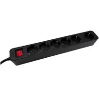 Prailginimo laidas M-Cab POW0027 3m 6 kištukinių lizdų 16A Juodas