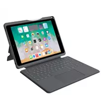 ASTAR DEQSTER Smart Rugged Touch Plus klaviatūra 10,2 colio — QWERTZ vokiškas išdėstymas, mechaniniai jungikliai, Smart Connector dokas, pilka