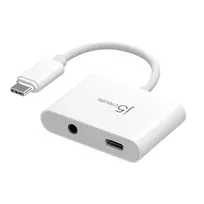 j5create JCA122 USB-C į 3,5 mm garso adapteris su Power Delivery, juodas