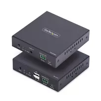 „StarTech.com“ HDMI KVM praplėtimo rinkinys per IP tinklą, 4K 60Hz, be tvarkyklių, HDMI ir USB per Ethernet/CAT6, AVoIP, siųstuvas ir imtuvas su montavimo komplektais
