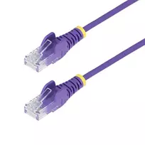 StarTech.com 5m purpurinis plonas CAT6 Ethernet laidas, be kabliukų, 100W PoE, UTP, LSZH, 28AWG gryna varinė viela, plonas RJ45 tinklo lizdinis laidas su įtempimo mažinimo įtaisais, individualiai išbandytas