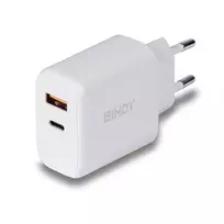 Lindy 73424 universalus greitasis kroviklis 30W USB Type-C ir Type-A, balta
