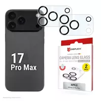 Displex Full Cover Camera Lens Glass iPhone 17 Pro Max, 10H, Visas fotoaparato apsauginis stiklas, Greitas montavimas, 2 vnt.