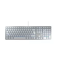 CHERRY KC 6000 SLIM klaviatūra USB QWERTY Nordic sidabrinė, balta