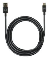 USB A į USB C laidas MOBILIS 020013 — 1 m, duomenų perdavimo sparta 0.48Gbit/s, juodas