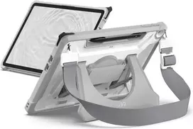 UAG Urban Armor Gear Plasma Healthcare dėklas su rankiniu dirželiu ir stoveliu, skirtas Microsoft Surface Pro 12 colių (1. karta), pilka, urmu, 324023B14130