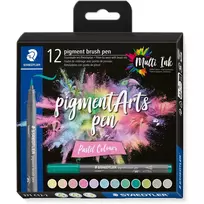 Brush Pen Staedtler Pigment Arts Pastel Colors 12 vnt