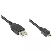 Good Connections USB 2.0 laidas, A tipo (vyriškas) -> micro USB B tipo (vyriškas), 1 m, juodas (2510-MB01)