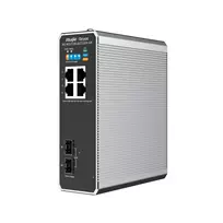 Valdomas L2 tinklo jungiklis RUIJIE RG-NIS2100-4GT2SFP-HP — 4× Gigabit RJ45, 2× SFP, PoE++ (180 W), montuojamas ant stovo, sienos ar DIN bėgio