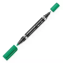 Permanentinis žymeklis Staedtler Lumocolor Duo Fine/Bullet Tip žalias