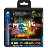 Brush Pen rinkinys Staedtler Pigment Arts Nature Colors 12 vnt.
