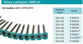 Makita F-30913 Smeigtukiniai varžtai smulkūs 3,9x25mm