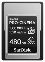 SanDisk PRO-CINEMA CFexpress Type A Card - 480GB, 480GB, CFexpress Type A, 1800MB/s, 1650MB/s, Tropfsicher, Staubresistent, Wasserfest, Schwarz, Me
