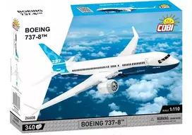 Konstruktorius Cobi Boeing 737-8 – 340 detalių, rekomenduojamas amžius 7+, mėlynos ir baltos spalvos