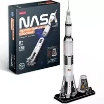 3D dėlionė Cubicfun Apollo Saturn Rocket modelis – mokomasis surinkimo rinkinys