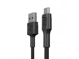 USB 2.0 kabelis Green Cell KABGC23, USB A į Micro-USB B, 0,3 m, juodas