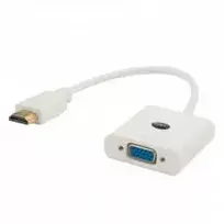 HDMI (vyriškas) į VGA (moterišką) adapteris SAVIO CL-201, baltas, 0,1 m, iki 1920×1200