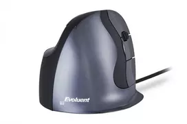 Vertikali pelė BakkerElkhuizen Evoluent D Medium, dešinei rankai, lazerinė, USB-A, 3200 DPI, juoda