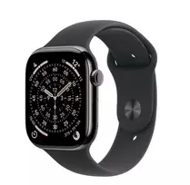 Išmanusis laikrodis Apple Watch Series 11 GPS + Cellular 46 mm Slate Titanium korpusas, juodas sportinis dirželis M/L