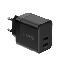 Crong sieninis įkroviklis Ultra Compact GaN 35W PD 3.0 2x USB-C (juodas)