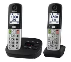 DECT belaidis telefonas Panasonic KX-TGU432 – 2 rageliai, skambučio numerio rodymas, 2,1 colio ekranas, juodas/sidabrinis