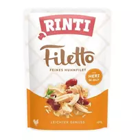 Šlapias šunų ėdalas RINTI Filetto Vištienos filė su širdelėmis 100 g