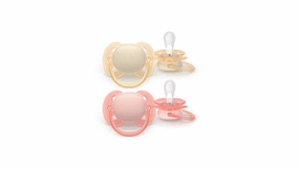 AVENT Ultra Soft Čiulptukas 0-6m 2 vnt. smėlio spalvos / koralas, SCF091/38