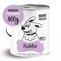 Šlapias šunų ėdalas PAKA ZWIERZAKA Pepe Rabbit 800 g – pilnavertis konservuotas ėdalas suaugusiems šunims, triušio skonio
