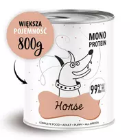 Šlapias šunų ėdalas PAKA ZWIERZAKA Pepe Horse 800 g – pilnavertis grūdų neturintis suaugusių šunų ėdalas su arklių mėsa