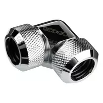 Alphacool Eiszapfen 17410 13 mm HardTube suspaudžiama jungtis, 90° L formos jungtis akriliniams/žalvariniams vamzdžiams, chromo
