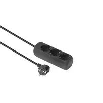 Microconnect GRU0033B ilgintuvas 3 m 3 kištukiniai lizdai Juodas
